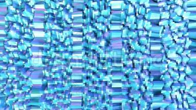 抽象简单的蓝紫低聚三维表面作为超现<strong>实景</strong>观。 软几何低聚运动<strong>背景</strong>